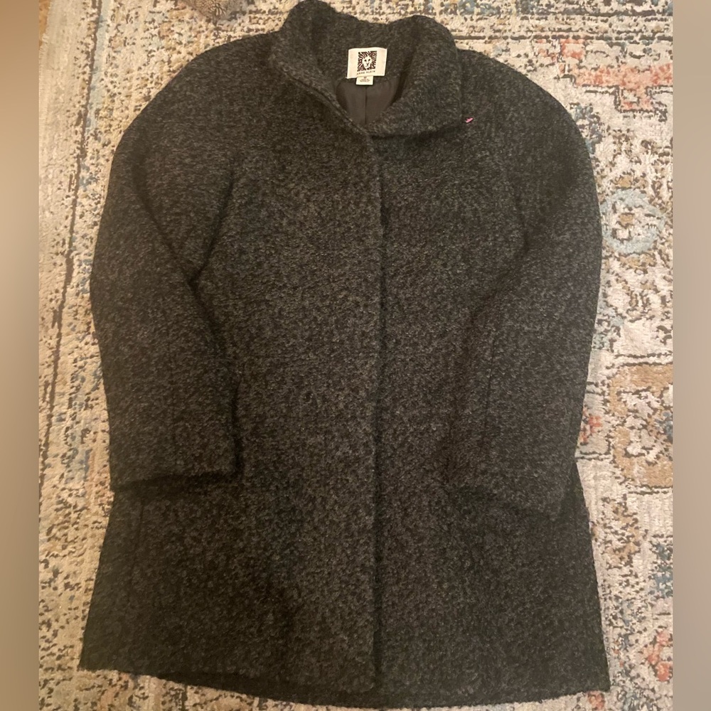 Anne Klein Wool button down coat peacoat